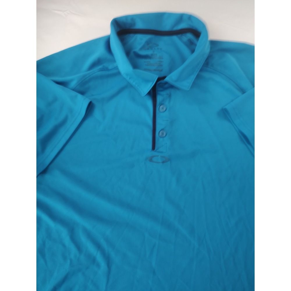 Oakley Polo Men XL Hydrolix Short Sleeve Regular Fit Teal Golf Pickleball Y2K